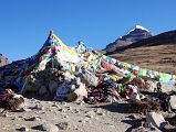 04 Mount Kailash Pokes Above Mount Ashtapad From First Prostration Point Chaktsel Gang On Mount Kailash Outer Kora Mount Kailash pokes above Mount Ashtapad with the first prostration point (Chaktsel Gang), reached in an hour from Darchen (07:41).